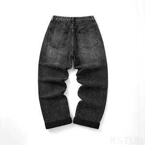 KSTUN Men's Jeans Loose Fit Wide Leg Pants Baggy Jeans For Men Dark Gray 2024 Autumn New Arrival Streetwear Mens Clothing Denim 