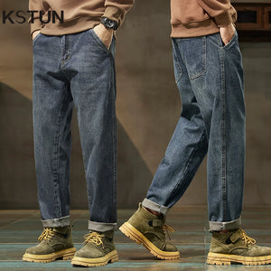 2024 Autumn Mens Baggy Pants Loose Fit Jeans Men Denim Harem Pants Casaul Men's Trousers Streetwear Mens Clothing Oversized Kpop 