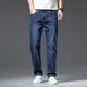 KSTUN Men Jeans Pants Extended Length Trousers Business Casual Classic Blue Straight Men's Clothing Extra Length Tall Men 190 cm 