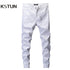 KSTUN White Jeans Men Skinny Fit Stretch Streetwear Denim Pants Men's Trousers Pencil Pants Boys Cowboys 2024 Trendy Fashion