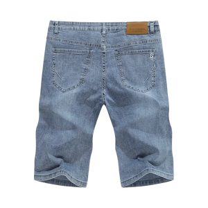 Men's Shorts Jeans Denim Shorts Light Blue Slim Straight Stretch Man Jeans Brand 2024 Casual Short Jeans Pants Cowboys Homme 