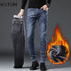 Men's Winter Jeans Warmer Thicken Jeans With Fleece Casual Denim Pants Blue Slim Skinny Trousers For Men Cowboys Mens Clothing 