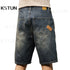 Men Summer Short Jeans Denim Shorts Loose Fit Wide Leg Baggy Jeans Knee Length Pants Casaul Large Size Oversized 42 Men's Shorts