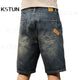 Men Summer Short Jeans Denim Shorts Loose Fit Wide Leg Baggy Jeans Knee Length Pants Casaul Large Size Oversized 42 Men's Shorts 