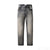 KSTUN Men Jeans Brand Straight Cut Gray Vintage Streetwear Fashion Back Pockets Desinger Printing Men's Clothing Trousers Hombre 