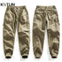 Stretch Casual Harem Pants For Men Cargo Pants Pleated Man Jogger Fashion Side Striped Ankle banded Pants Bottom Zipper Desinger