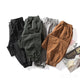 Men Cargo Pants Drawstring Elastic Waist Loose Jogger Casual Pant Harem Sweatpants Ankle