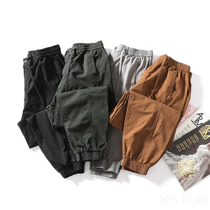 Men Cargo Pants Elastic Waist Loose Jogger Male Casual Harem Pants Sweatpants Hip Hop Sports Outdoor Trousers Multi