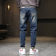 Men's Jeans Pants Hip Hop Streetwear Men Harem Pants Denim Trousres Loose Fit Retro Blue Streetch Patchwork Male Jeans Hombre 