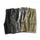 Baggy Shorts  Men Summer Short Pants Green Casual Cargo Shorts Wide Leg Loose Fit Elastic Waist Overalls 100% Cotton New Kpop 