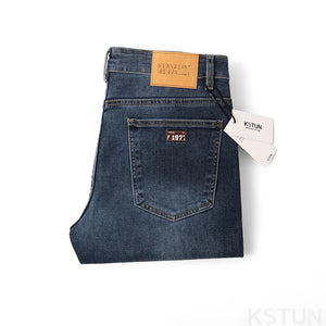 KSTUN Jeans For Men Slim Straight Stretch Denim Pants Regular Fit Casual Men's Clothing Blue Jeans Male Trousers Streetwear 2024 