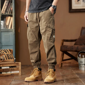 2024 New Cargo Pants For Men Loose Casual Jogging Male Outdoor Sweatpants Overalls Trousers Elastic Waist Multi