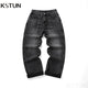 KSTUN Men's Jeans Loose Fit Wide Leg Pants Baggy Jeans For Men Dark Gray 2024 Autumn New Arrival Streetwear Mens Clothing Denim 