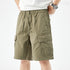 Baggy Shorts  Men Summer Short Pants Green Casual Cargo Shorts Wide Leg Loose Fit Elastic Waist Overalls  New Kpop