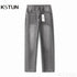 KSTUN Gray Jeans Men Stretch Slim Straight Regular Fit Casual Pants Summer Denim Trousers Men's Clothing Man Jeans Fashion Brand