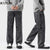 Men Baggy Jeans Wide Leg Denim Pants Casual Loose Fit Gray Snow Wash Trendy Streetwear Hip Hop Mens Clothing Students Cowboys 