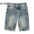 2024 Men Denim Shorts Jeans Summer Shorts Knee Length Pants Retro Blue Fashion Pockets Designer Slim Straight Vintage Cowboys