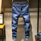 KSTUN Jeans Men Skinny Stretch Mens Jeans Fashion Slim Fit  Jeans Casual Pants Trousers Jeans 2024 Mental Jeans in Deep Blue 