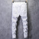 KSTUN White Jeans Men Skinny Fit Stretch Streetwear Denim Pants Men's Trousers Pencil Pants Boys Cowboys 2024 Trendy Fashion 