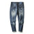 Fashion Brand Men Jeans Straight Spring and Autumn 2024 Retro Blue Printed Pockets Jeans Men High Quality Trousers Oversized 40 