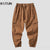 Men Cargo Pants Drawstring Elastic Waist Loose Jogger Casual Pant Harem Sweatpants Ankle