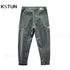 KSTUN Men Baggy Straight Leg Harem Pants Loose Fit Green Men's Clothing Full Length Trousers Stretch Fashion Pockets Patchwork