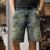 Moto & Biker Jeans For Men Denim Shorts 2024 Summer Shorts Loose Fit Hip Hop Ripped Jeans Distressed Hollow Out Knee Length Pant 