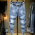 Oversize Jeans Men Harem Pants Wide Leg Loose Fit Tapered Jeans Male Joggers Hip Hop Streetwear Elastic Waist Trousers For Men 