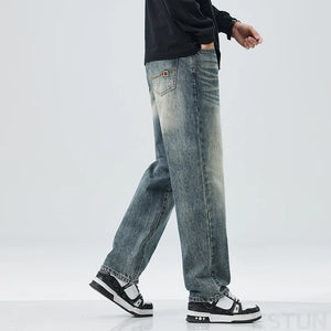 Wide Leg Pants Men Baggy Jeans Loose Fit Streetwear Casual Denim Pants Straight Mens Clothing High Quality Jeans Brand Cowboys 