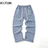 KSTUN Baggy Jeans Men Loose Fit Wide Leg Pants Casual Elastic Waist Boys Denim Pants Light Blue Men's Clothing pantalones hombre