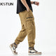 Harem Pants Men Joggers Cargo Pants 2024 Loose Tapered Casual Outdoors Pants Fake Zipper Male Sweatpants Ankle Banded Streetwear 