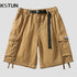 New Men's Casual Cargo Shorts Summer Man Overalls Beach Sports Outdoor Fashion Striped Male Short Pants Loose Fit