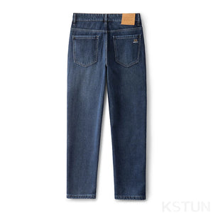 KSTUN 2024 Men Warm Jeans Thicken Fleece