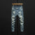 KSTUN Hip Hop Jeans Men Slim Fit Ripped Men's Pants Mens Clothing Distressed Retro Blue Stretch Denim Pants Casaul Jeans Tapered 