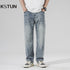 Baggy Pants Men Jeans Wide Leg Trousers Loose Fit Stretch Light Blue 2023 New Jeans Kpop Men's Clothing Streetwear Oversize 42