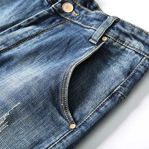 KSTUN Jeans Men Harem Pants Stretch Retro Blue Loose Fit Patchwork Streetwear Men's Trousers Casual Denim Pants Hip Hop Vintage 