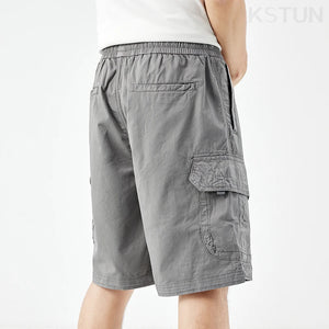 Baggy Shorts  Men Summer Short Pants Green Casual Cargo Shorts Wide Leg Loose Fit Elastic Waist Overalls 100% Cotton New Kpop 