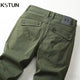 KSTUN Business Casual Pants For Men Cotton Stretch Straight Regular Fit High Quality Brand Men's Clothing Male Trousers Big Size 