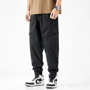 Men Cargo Pants Elastic Waist Loose Jogger Male Casual Harem Pants Sweatpants Hip Hop Sports Outdoor Trousers Multi