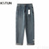 KSTUN Harem Pants Men Jeans Loose Fit Baggy Pants Streetwear Retro Blue Streetwear Vintage Men's Clothing Trousers 2024 New Kpop