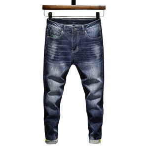 Mens Jeans Brand Slim Fit Blue Stretch Jeans 2022 Spring And Autumn Men's Clothing Streetwear Male Denim Pants Long Trousers 