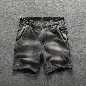 2024 Summer Shorts Jeans Stretch New Men's Shorts Retro Washed Blue Gray Trendy Streetwear Casual Male Shorts Hip Hop Kpop 