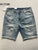 2024 Summer Short Jeans Men Denim Shorts Stretch Hip Hop Patchwrok Painting Slim Straight Vintage Punk Style Streetwear Quality 