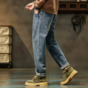 KSTUN Blue Jeans Men Harem Pants Loose Fit Denim Pants Casual Streetwear Men's Clothing Trousers Fashion Pockets Designer Hombre 