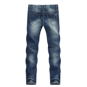 Dark Blue Jeans Men Stretch Slim Straight Regular Fit Spring Casual Pants Denim Trousers Men's Clothing Man Jeans Fashion Brand