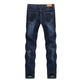 KSTUN Men's Jeans 2023 Summer Denim Pants Slim Straight Dark Blue Regular Fit Leisure Long Trousers Famous Brand Jean Men Hombre