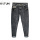 KSTUN Mens Jeans Brand Denim Pants Stretch Slim Fit Gray Blue Black Jeans for Men Streetwear Casual Men's Trousers Male Jeans