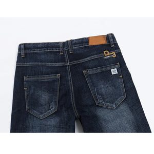 KSTUN Summer Shorts Jeans Men Denim Pants Stretch Dark Blue Fashion Design Men's Jeans Slim Straight Male Short  Jeans Hombre